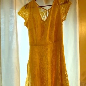 Yellow lace dress size 16 Danny and Nicole (JCP)